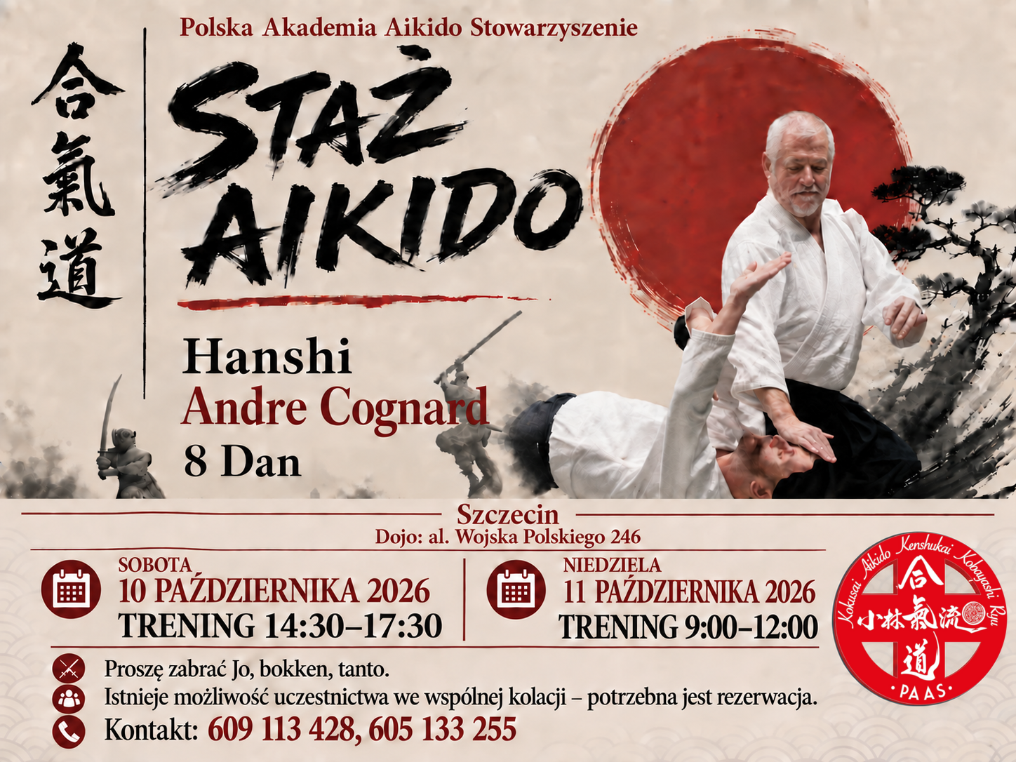 Seminarium z Hanshi Andre Cognard 10-11.10.2026